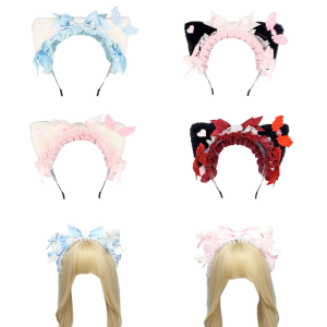 Kids Hairbands Lovely Kitten Hair Hoop for Halloween Birthday Photo Props Fun Headwear Cosplay Accessories