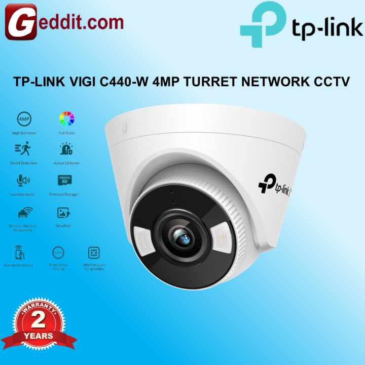 TP-LINK VIGI C440-W 4MP CCTV FULL COLOR ULTRA HD TURRET IP NETWORK ...