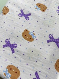Vải Cotton hàn (đũi lạnh) in hoa hình cute - may bộ đầm handmade decor (dài 1m khổ 1m6 vải cắt liền)