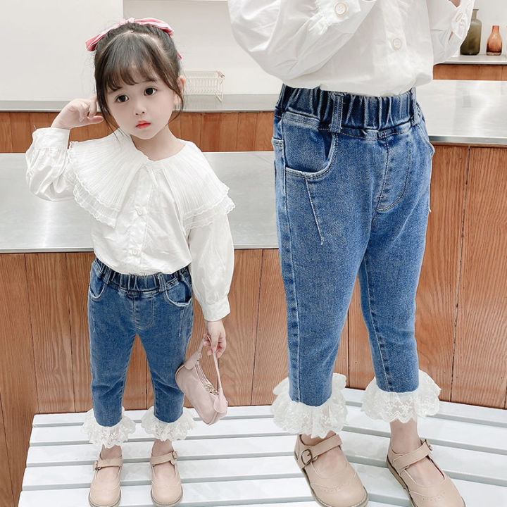 2022 Spring Autumn Baby Girl Jeans Pants Kids Clothes Cotton Casual  Children Trousers Teenager Denim Pants - China Fashion Trousers and Trousers  price | Made-in-China.com
