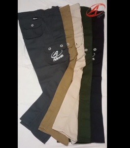 ALDIANO Celana Cargo Panjang Pria Warna Mocca Hijau Army Abu - L BARK STORE