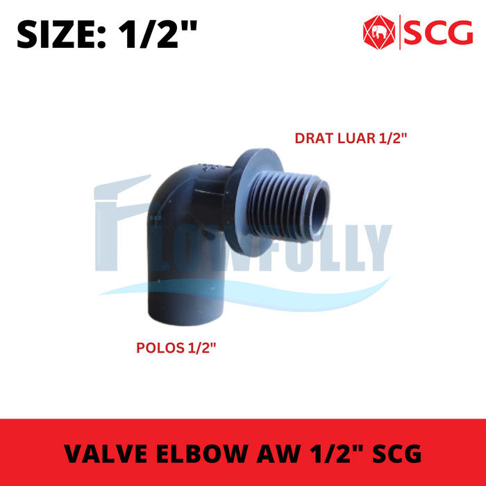 KNEE DRAT LUAR AW 1/2 INCH SCG VALVE ELBOW KENI KNIE KDL 0.5 DIM