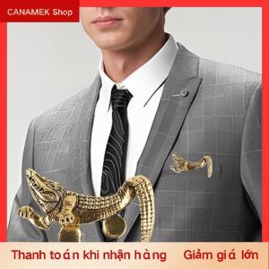 CS Cổ Điển Động Vật Cá Sấu Bạch Tuộc Hình Người Đàn Ông Của Phù Hợp Với Ve Áo Trâm Cài Pin Cổ Điển Phụ Kiện Cho Người Đàn Ông Áo Phù Hợp Với