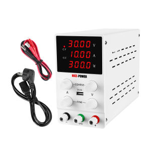 Regulated DC Power Supply Adjustable 30v 10a Switching Power Supplies Bench Source Digital Voltage Regulator with USB charging 5V2A power regulator 220v for charging repairing electroplating tattooing etc.