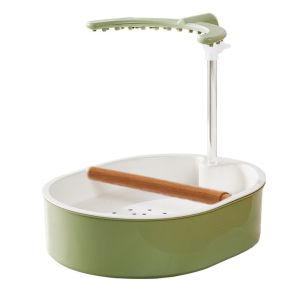 YITAQI with Resting Stick Automatic Bird Bathtub USB Electric Comfort Circulating Water Bird Bathtub Birds Toy Large-capacity Bird Water Sprayer Indoor Cage