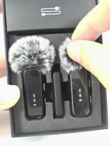 (HD1)Wireless lavalier microphone with Rotatable Clip USB-C Long Vlog Interview Live Stream