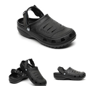 Giày sục crocs chuẩn xịn chống hôi chân nhựa tế bào êm mềm đúc liền khối siêu bền đi mưa lội nước đi biển Yukon Sport Clog màu đen cho nam