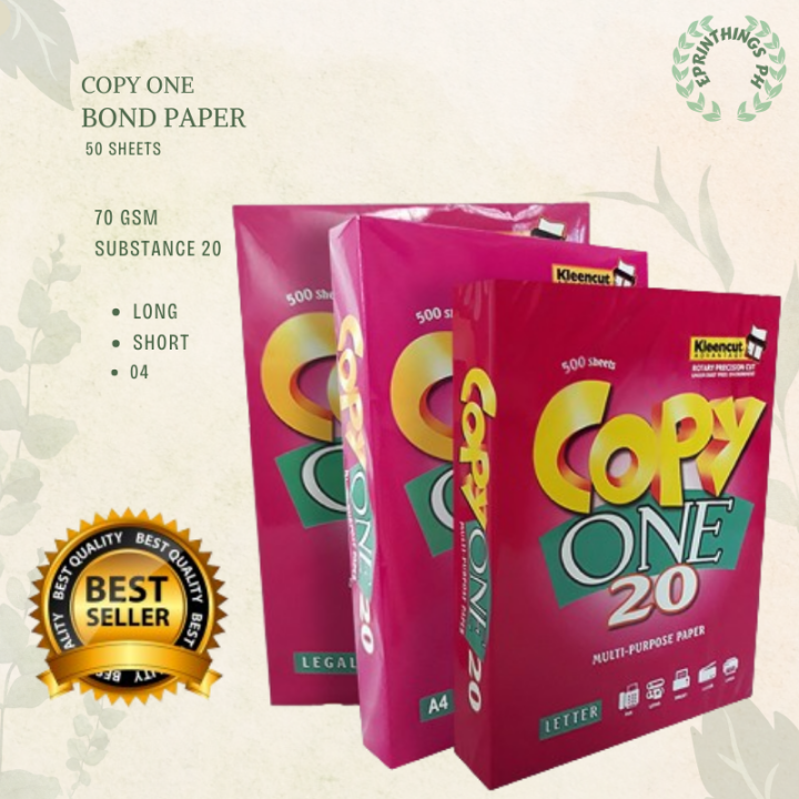 【ePrinthings Ph】Copy One Bond Paper 70gsm Short | A4 | Long Size (500 ...