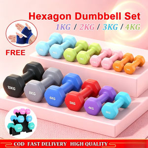 【Free Gloves】Soft Neoprene Dumbbell Set Pair 1-4kgNon-slip Lady Hand Weights For Yoga Pilates Muscle Toning Home Workout