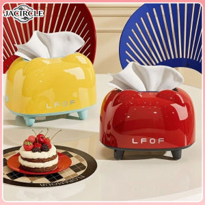 JACIRCLE Desktop Tissue Box Waterproof Creative Dopamine Tissue Paper Holder Large Capacity Home Office Napkin Dispenser