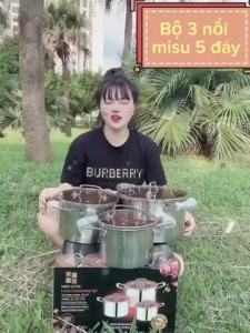 Bộ Nồi 3 Món MISU Louis Made in Germany Chính Hãng Đức Inox Cao Cấp Dùng Bếp Từ Nắp Kính Sang Trọng