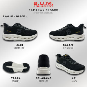 BUM Equipment Womens Shoes - BY89113/BY89114 Black/Grey - Kasut Perempuan Sukan Sneakers