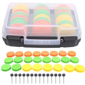24Pcs Round Fishing Line Foam Spools Winding Board with Fishing Tackle Box Fishing Line Holder Storage Organizers