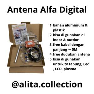 ALFA ANTENA TV DIGITAL HARGA TERMURAH PANJANG KABEL 5 METER PROMO !!! PRODUK TERLARIS !!!