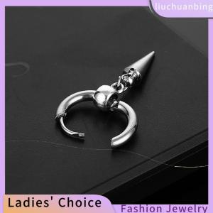 [COD] liuchuanbing Jewellery 1PC Thép Không Gỉ Chữ Thập Mũi Tên Bông Tai Cho Phụ Nữ Người Đàn Ông Mát Punk Đồ Trang Sức Xuyên Vòng Tròn Tai Khóa Dangle Bông Tai Quà Tặng Thời Trang