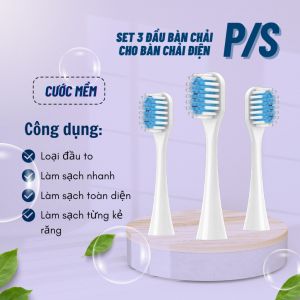 Combo 3 đầu PS S100 PRO bàn chải thay thế cho bàn chải đánh răng điện( không lắp cho máy PS Sonic Expert ) _Phụ kiện