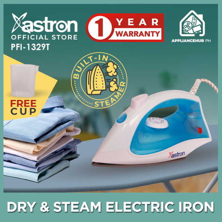 Astron PFI 1329T Dry and Steam Electric Flat Iron 1200W with FREE cup built in steamer Lazada PH