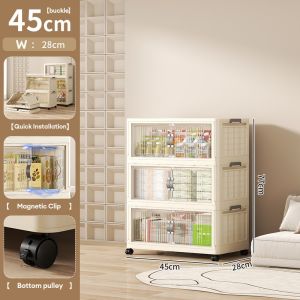 SALVO Folding Storage Cabinet Locker Chest Multifunctional Kitchen Cabinet Storage Box Magnetic Suction Door