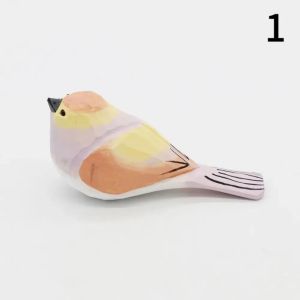 Sacesr Desktop Ornament Cute Wood Carving Bird HandmadeSmall Bird Ornament Carving Painting Wooden Bird Figurine Childrens B3K9H