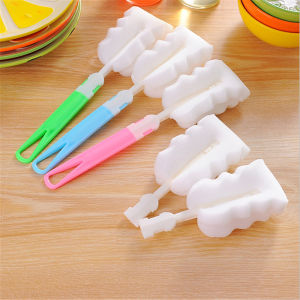 1PCS Bottle Sponge Brush Bottle Care Cleaning Baby Milk Feeding Cleaning Washing Cleaner Cup Accessories (Random Color)MY17