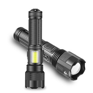 SENTER LED XHP50 PLUS COB - CAHAYA SUPER TERANG - ZOOM - TYPE-C - JARAK JAUH - BAHAN ALUMINIUM