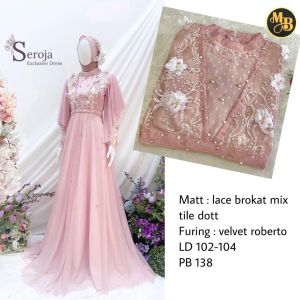 [DIJAMIN REALPICT]CEMPAKA DRESS BRUKAT TILE/GAMIS BRUKAT TERBARU 2022/DRESS BRUKAT PREMIUM LADY PESTA/LONG BRUKAT/GAUN PESTA/LONG DRESS/DRESS BRUKAT TILE IMPORT TERBARU/GAMIS BRUKAT TILE/GAMIS BRUKAT KONDANGAN/GAUN PESTA WANITA DEWASA TERBARU 2022 SEROJA