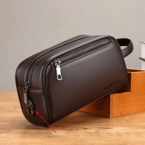 High Quality Genuine Leather Men Clutch Bags Fashion Business Clutches Card Pack Phone Coin Purses Travel Anti-theft Wallet Male2026