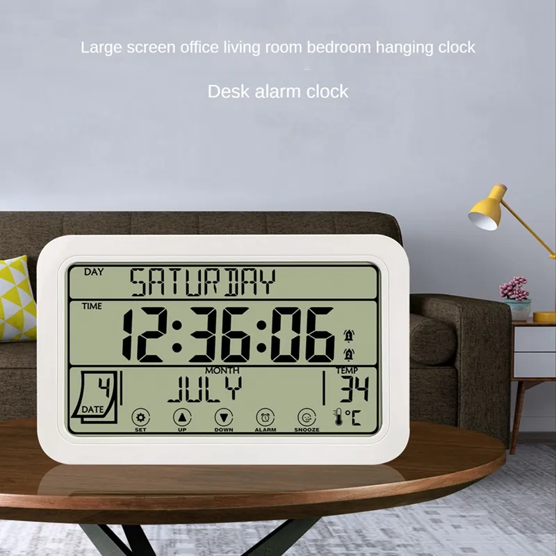 Comprar Digital Alarm Clock Battery Powered LCD High Definition Screen  Wall/Desk Clock With Indoor