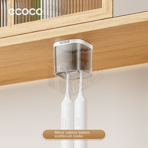 LODER ECOCO Magnetic Toothbrush Holder Wall Mounted Upside Down Cup Bathroom Organizer No Drill Toothpaste Dispenser