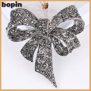 Bopin Pha lê Rhinestone Bow Trâm pin phụ nữ áo sơ mi cổ áo lớn Bowknot Trâm đồ trang sức