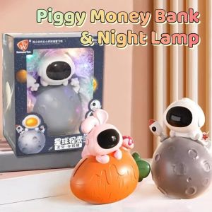 KODUS Multi-purpose Piggy Money Bank Cartoon Durable Spaceman Night Lamp Decorative Plastic Rabbit Coins Saving Box Home Decor