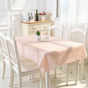 【Free-sun】COD ผ้าปูโต๊ะ PEVA ผ้าลายสก็อตลายตาราง กันลื่น กันน้ำกันน้ำมันทนร้อน ลายน่ารัก ปูโต๊ะอาหาร