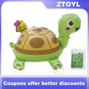 【ZTOYL】 4D lá voi bóng đứng đi bộ với bánh xe phim hoạt hình trẻ em sinh nhật đảng động vật trang trí