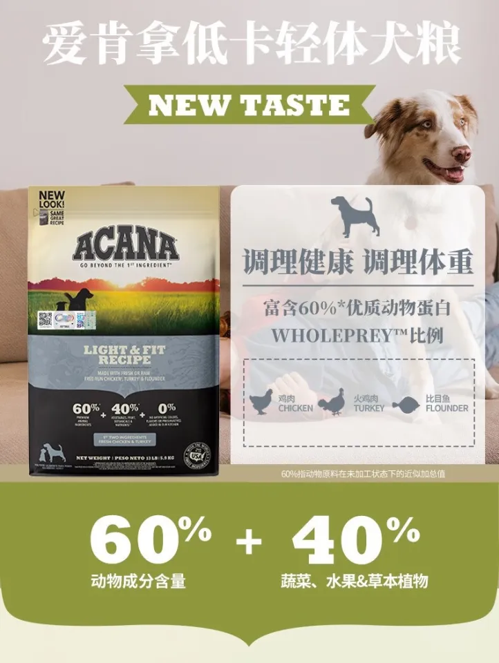 ACANA 2KG Light Fit Recipe Dry Dog Food Grain Free Dog Food