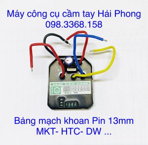 BẢNG MẠCH  MÁY KHOAN PIN  f13MM DÙNG PIN 21 VDC /198VF ( MKT HTC DE.WATT TOTALDEKTON ...)
