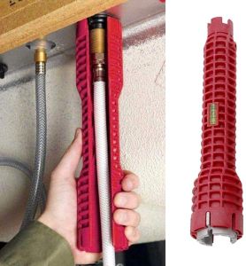 Double Head Faucet and Sink Installer Multifunctional Faucet Wrench Repair and Installation Tools for Toilet Bowl Sink Bathroom Kitchen Plumbing