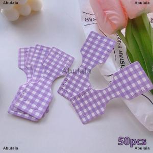 [COD] Abulaia 50Pcs Colorfu Lattice Half Folded Card Hair Accessories Cardboard Display Card Labels Hair Rope Packaging Card Hanging Tag Label