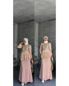 Gamis Kondangan Terbaru 2024 Model Duyung Wanita Remaja Kekinian Myesha Gamis Brokat Ceruty Busui