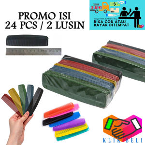 Klik-Beli PROMO ISI 24 PCS Sisir Mini Bahan Plastik Sisir Saku Pomade Pria Travel Hotel - 2 LUSIN