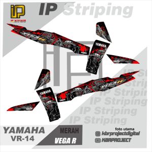 ( COD ) VEGA R sticker striping motor YAMAHA VEGA R IP.VR-14 striping variasi racing bisa custom