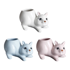 Squirrel Pot Flowerpot Garden Pot Ceramic Fleshy Pot Planter Holder for Home Office Desk Mini Ornament