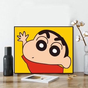 【send paint】diy填充数字油画蜡笔小新卡通填色画动漫减压涂色治愈手绘挂画 Crayon Shin-chan anime oil painting diy hand-filled oil color painting student gift decoration painting ircz