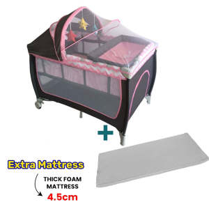 5-in-1 Space Saver Baby Crib Bassinet Changing Table & Mosquito Net Portable Foldable Lightweight (Newborn to Toddler)