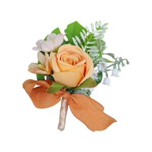 ช่อดอกไม้ติดดอกไม้ประดิษฐ์ดอกไม้สำหรับเพื่อนเจ้าสาวและโอกาสที่เป็นทางการเหมือนงานแต่งงานดอกไม้ผ้าไหม