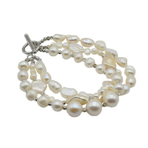 Womens Bracelets White Natural Pearls Multilayer Pearl Bracelets Baroque Luxury Jewelry Wedding Jewelry Fashion Gifts