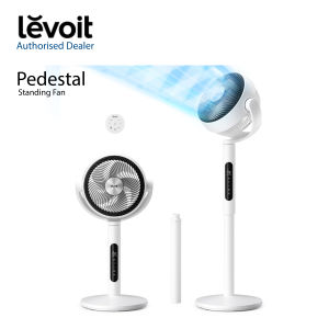 Levoit Pedestal Air Standing Fan | 7.5m/s Speed | 20dB Low Noise | Omni Oscillating | LED Display | 12 Fan Speeds