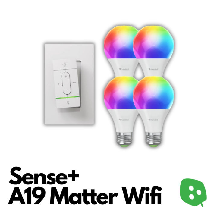 Nanoleaf A19 Matter Wifi Bulb with Sense+ Smart Wireless Switch ...