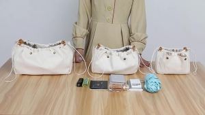 Drawstring Canvas Storage Liner Bag Handbag Organizers Bag In Bags Multi-pocket Organizer Bag Cosmetic Organizer Bag