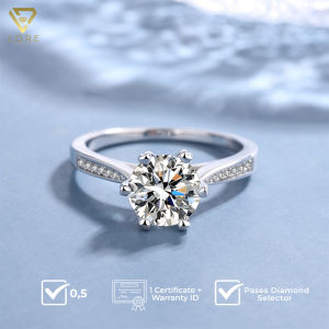 LORE Jewellery - Cincin Moissanite Lapis Emas 18K - Star Queen Moissanite Ring 0.5 / 1.0 / 2.0 Carat [GRA Certificated and After Sales Warranty]