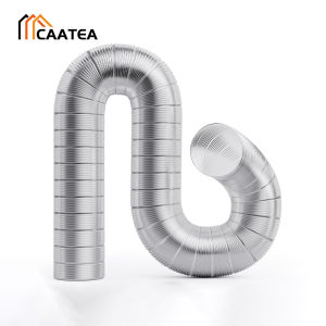 4/6/8 Inch Semi Rigid Dryer Vent Hose 9.84 FT Class 0 Fireproof Aluminum Duct Flexible Vent Pipe for 90° Bend Tight Space Installation